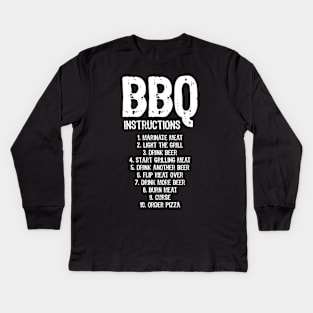 Funny BBQ Instructions Kids Long Sleeve T-Shirt